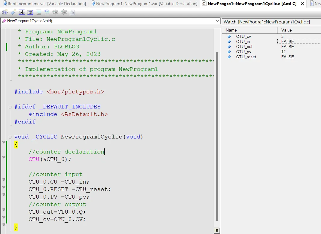 img/B&R Automation counter in c/B&R Automation Studio Upward counter (CTU) Instruction In ANSI C.webp